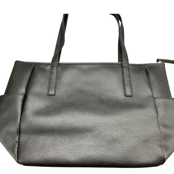 Relic Black Tan Pebbled Patchwork Faux Leather Boho Western Tote Purse - Picture 2 of 15